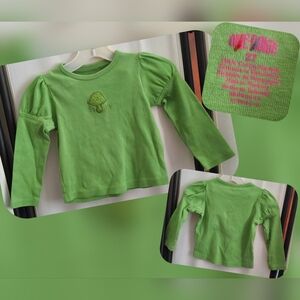 Okie Dokie Green Long Sleeve Tee with Mushroom Design Size 2T (Nwots)